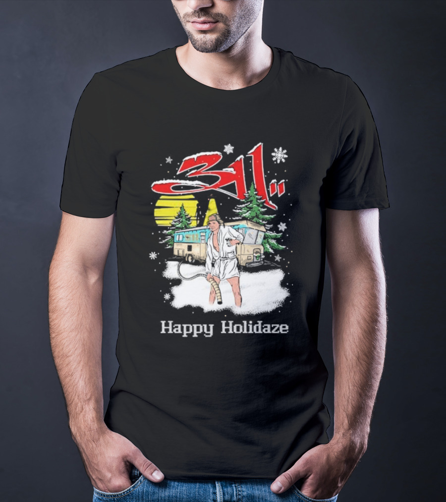 Happy Holidaze 311 Christmas Vacation RV Scene T-Shirt