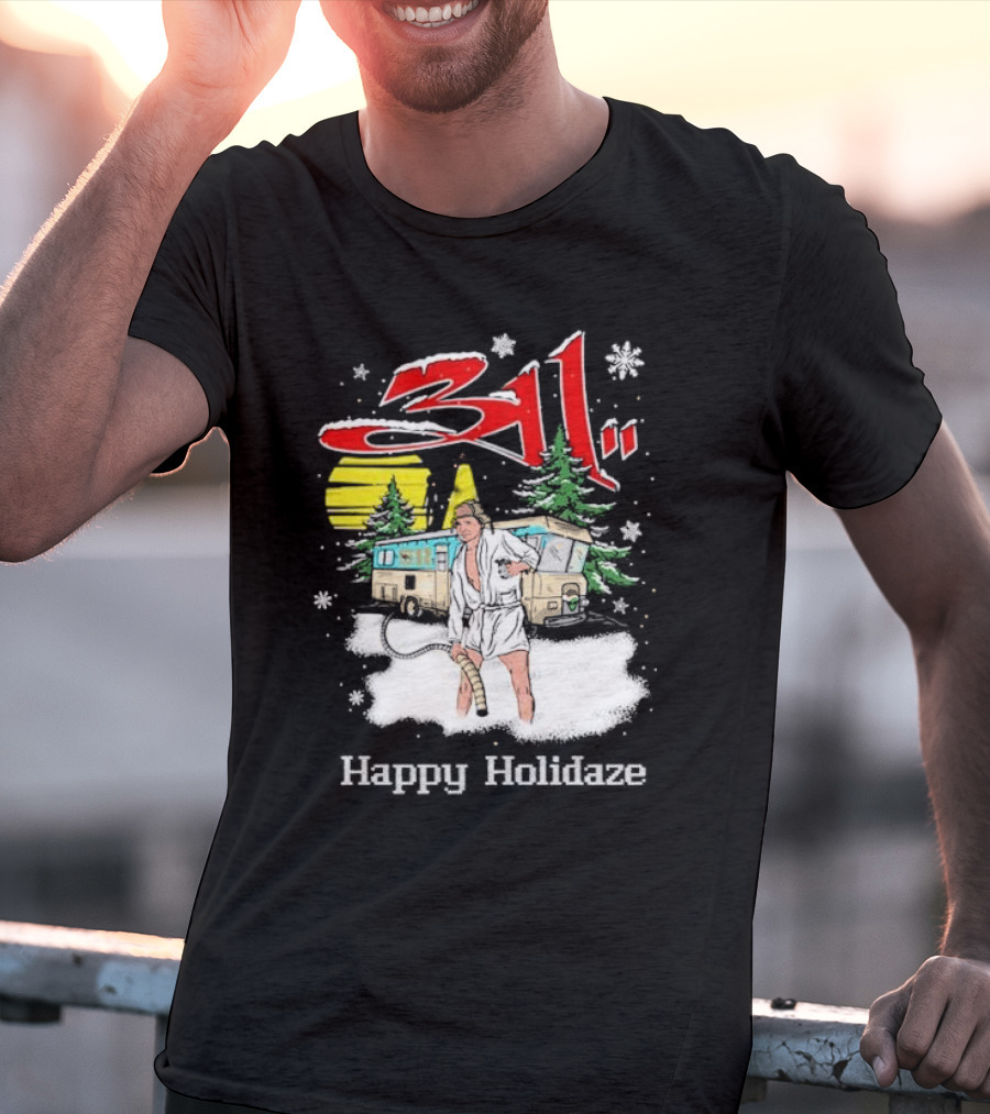 Happy Holidaze 311 Christmas Vacation RV Scene T-Shirt