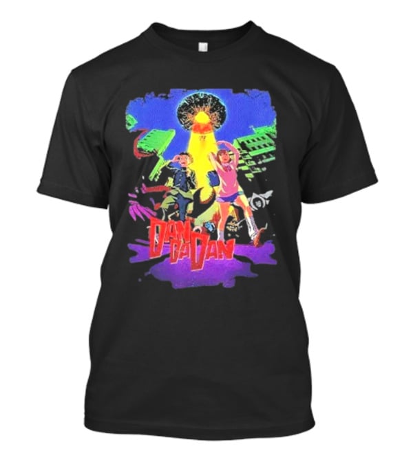 Dan Da Dan Manga Anime UFO Adventure Neon Colors T-Shirt