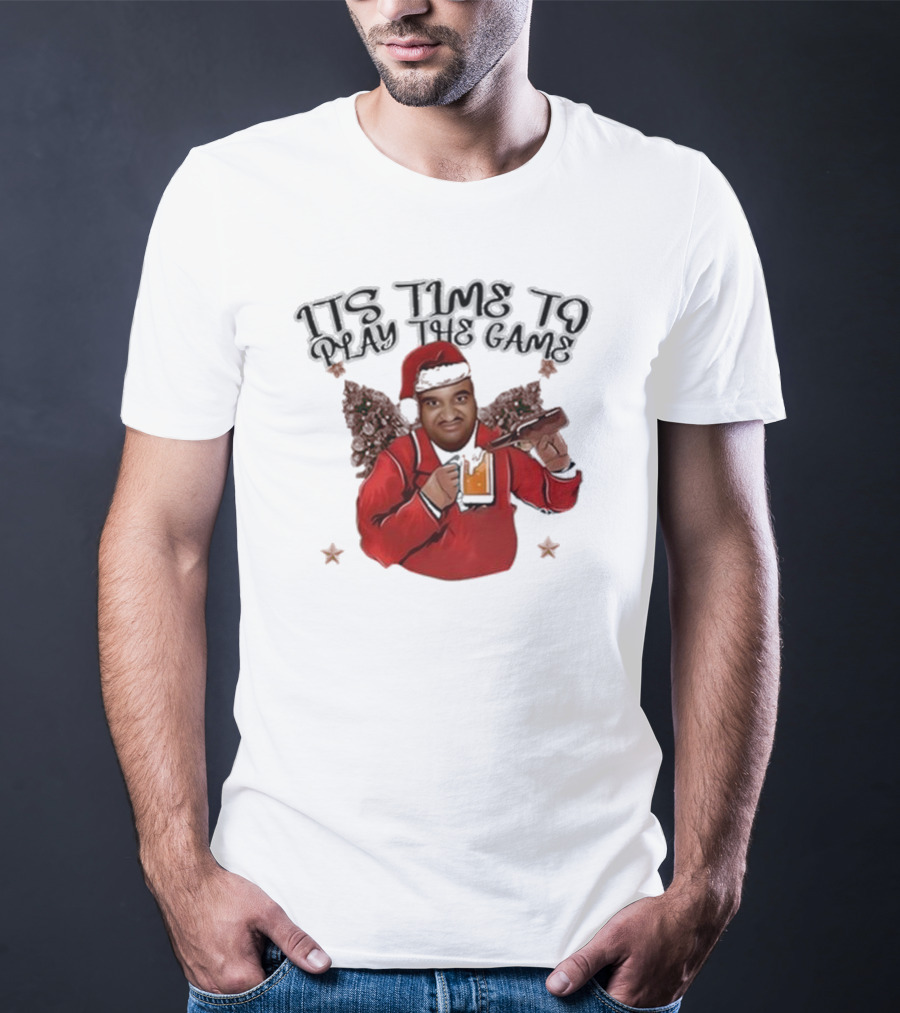 ITS TIME TO PLAY THE GAME CHRISTMAS SANTA CLAUS WITH BEER MUG T-Shirt