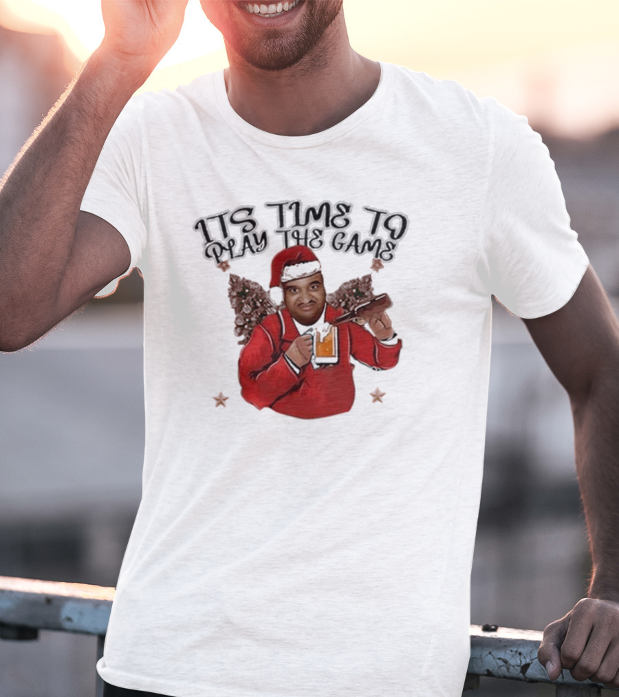 ITS TIME TO PLAY THE GAME CHRISTMAS SANTA CLAUS WITH BEER MUG T-Shirt