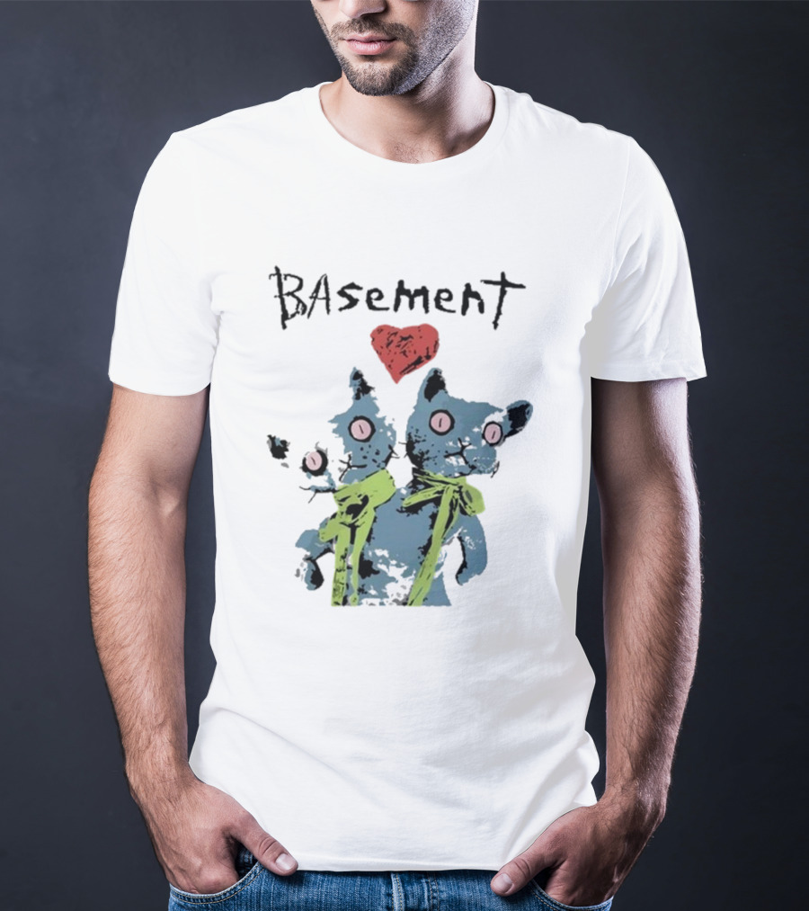 Basement Siamese Cats With Heart T-Shirt