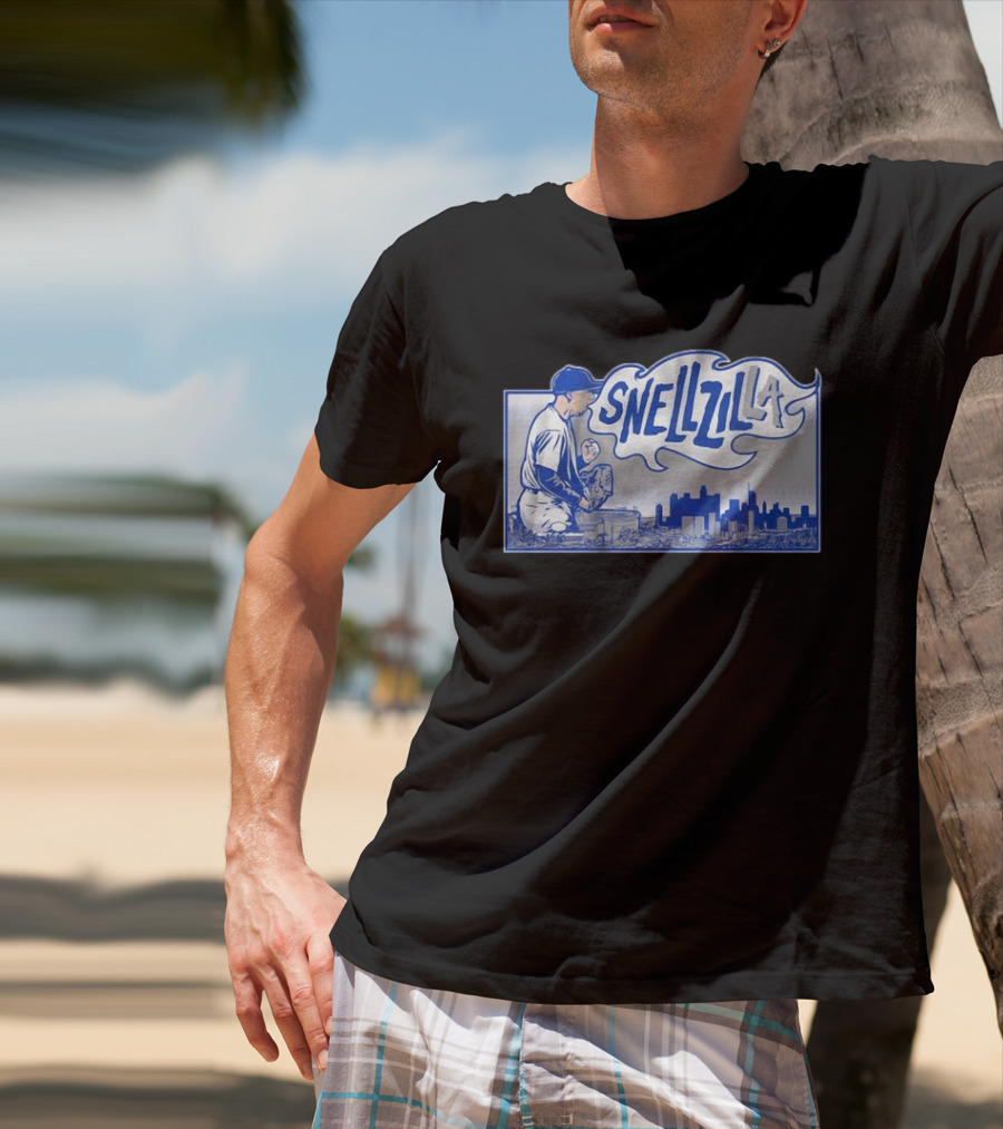 Blake Snell Snellzilla LA Baseball Pitcher City Skyline T-Shirt