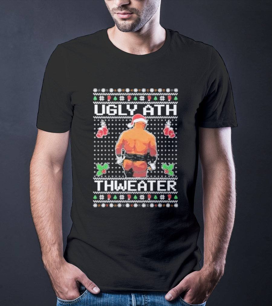 Mike Tyson Ugly Ath Thweater Ugly Christmas Sweater Santa Boxing T-Shirt