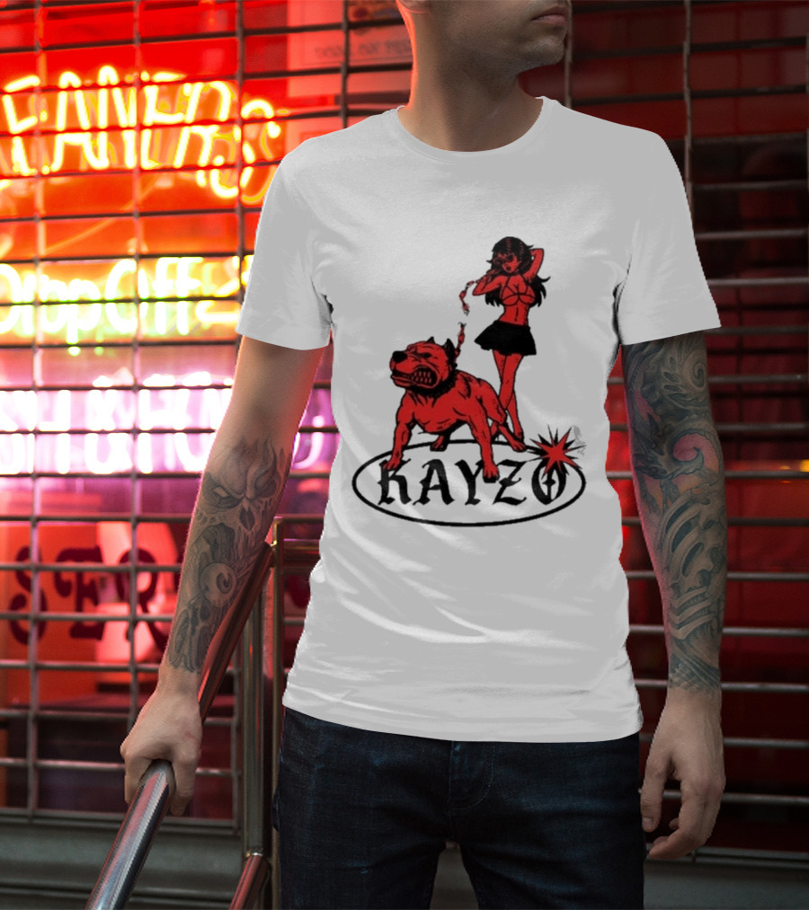 Kayzo Unleashed Red Dog And Woman T-Shirt