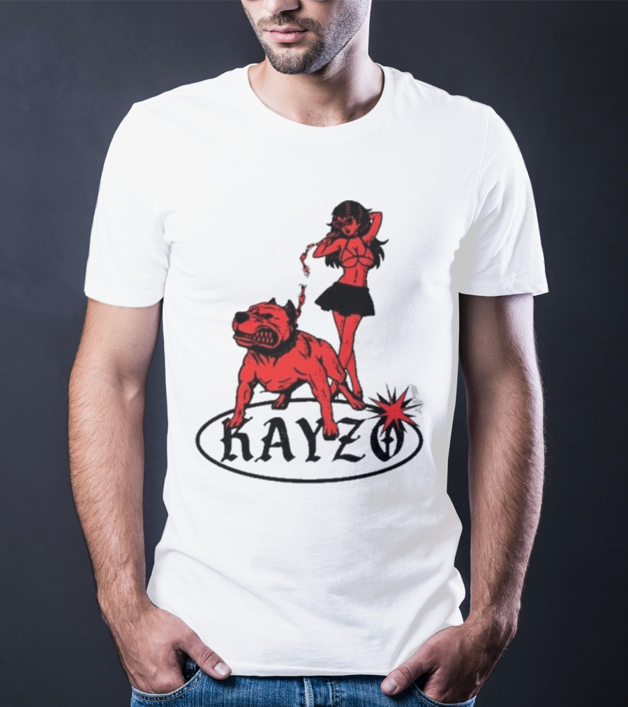 Kayzo Unleashed Red Dog And Woman T-Shirt