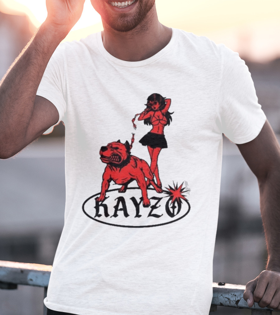 Kayzo Unleashed Red Dog And Woman T-Shirt