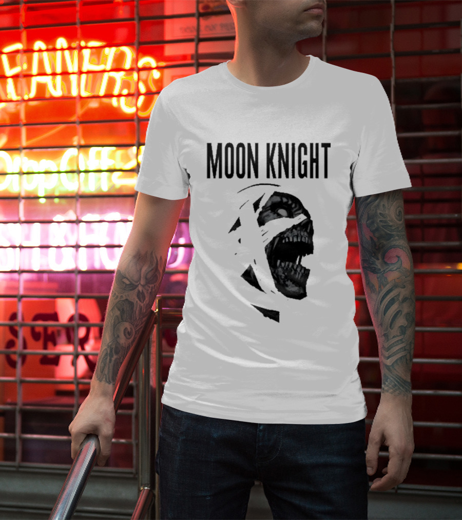 Moon Knight Logo With Intense Wrapped Mask T-Shirt