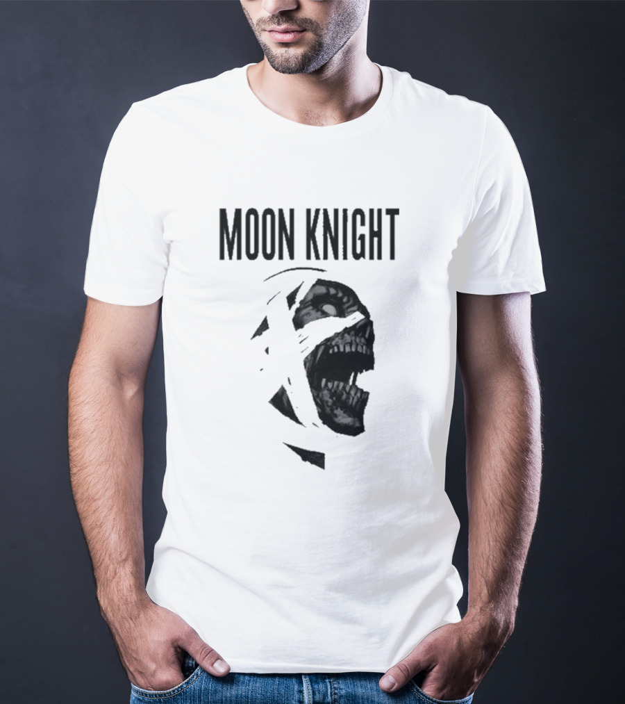Moon Knight Logo With Intense Wrapped Mask T-Shirt