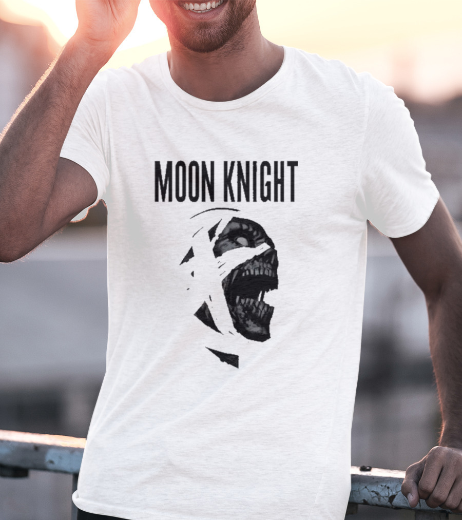 Moon Knight Logo With Intense Wrapped Mask T-Shirt