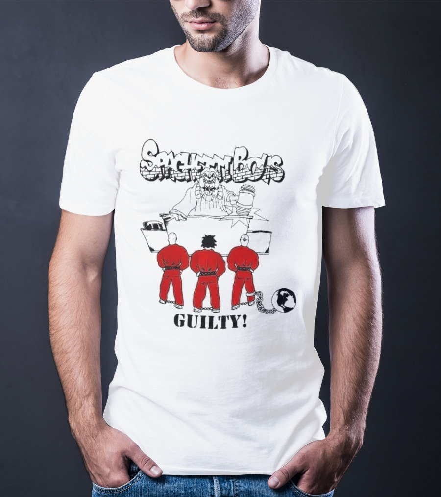 Spaghetti Boys Guilty Comic Judge Prisoners Earth Chain T-Shirt