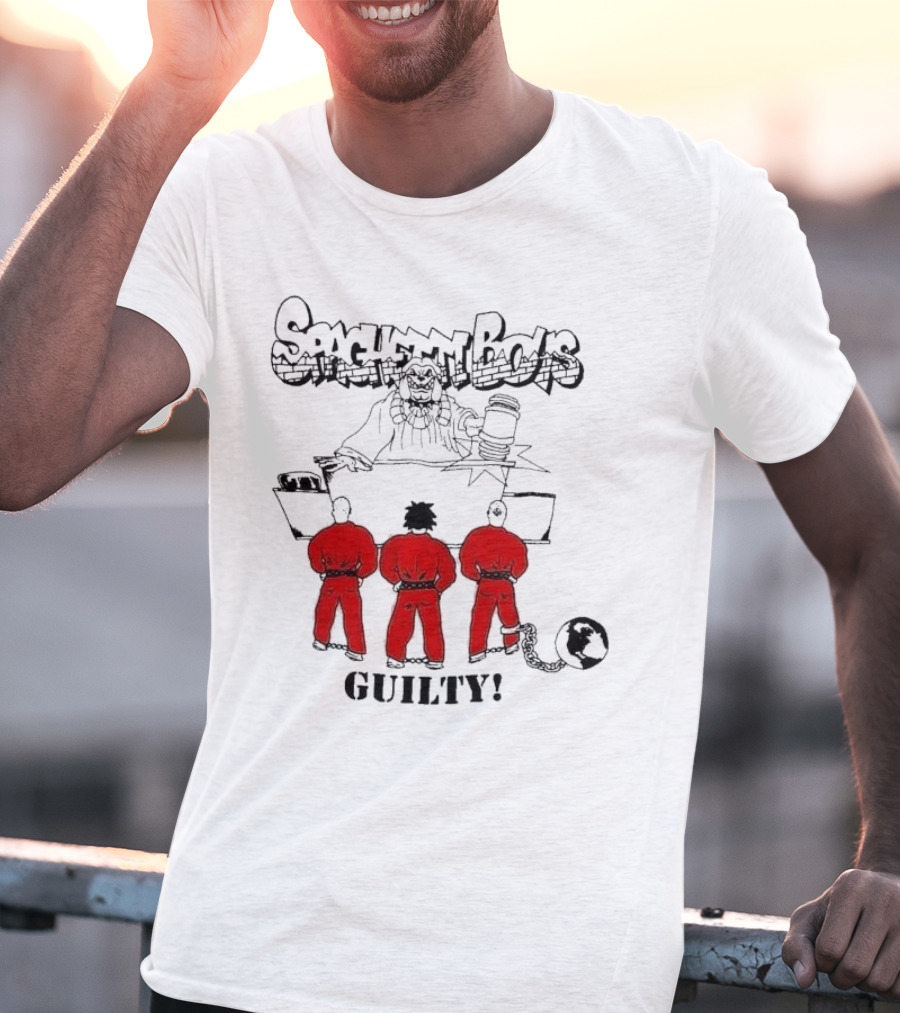 Spaghetti Boys Guilty Comic Judge Prisoners Earth Chain T-Shirt