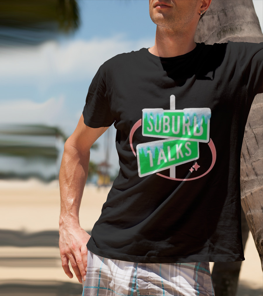 Suburb Talks Snowy Street Signs Christmas T-Shirt