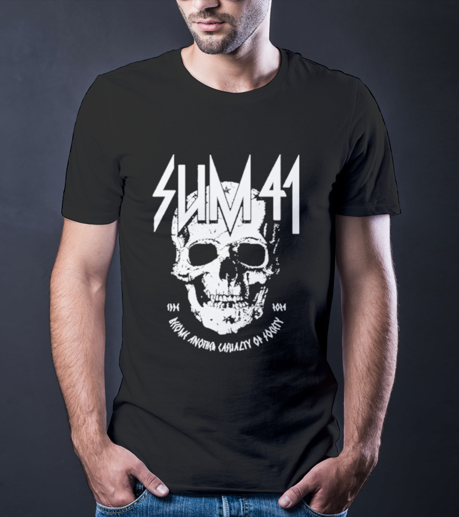 SUM 41 Iconic Another Casualty Of Society Skull 1996-2014 T-Shirt