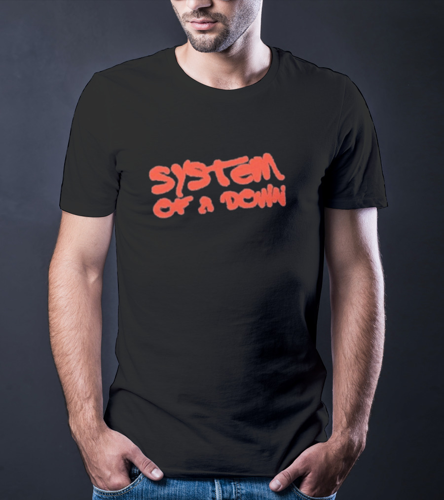 System Of A Down Puff Script Vintage Style Graphic T-Shirt
