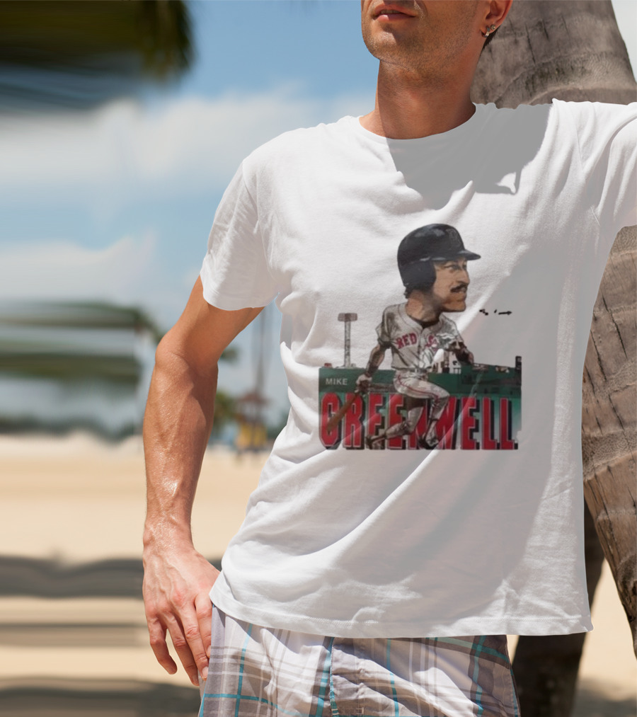 Mike Greenwell Boston Red Sox Baseball Legend Caricature Fenway Park T-Shirt