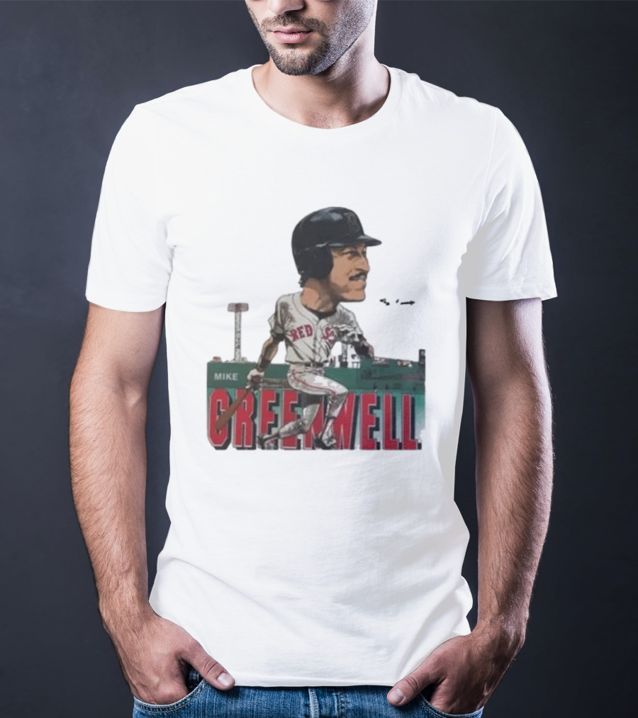 Mike Greenwell Boston Red Sox Baseball Legend Caricature Fenway Park T-Shirt
