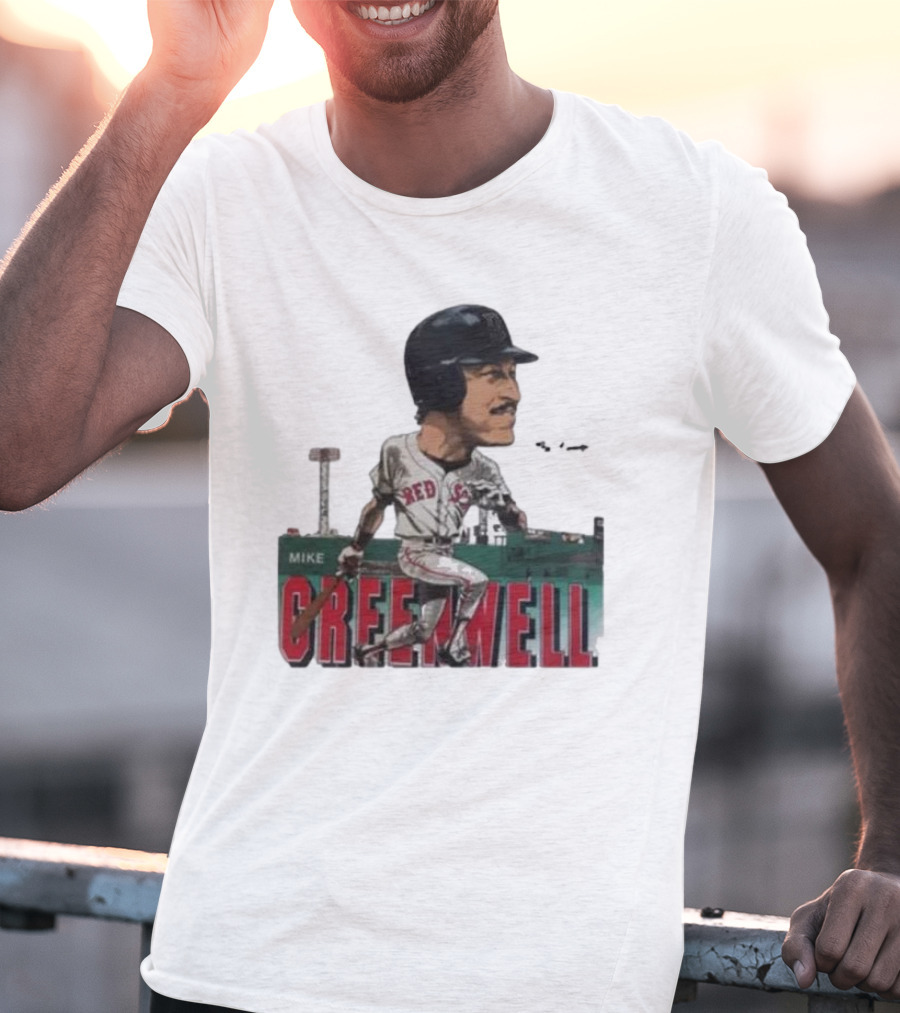 Mike Greenwell Boston Red Sox Baseball Legend Caricature Fenway Park T-Shirt