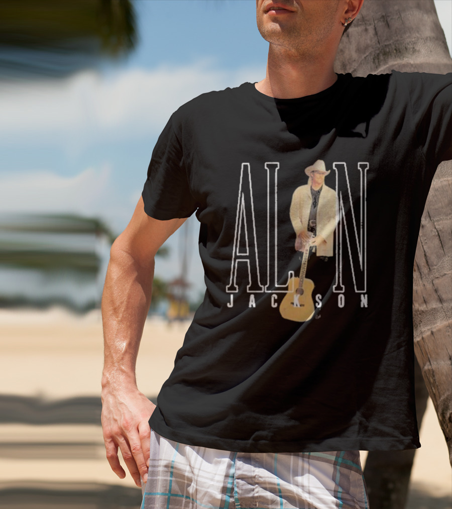 Alan Jackson Country Music Icon Standing With Guitar T-Shirt