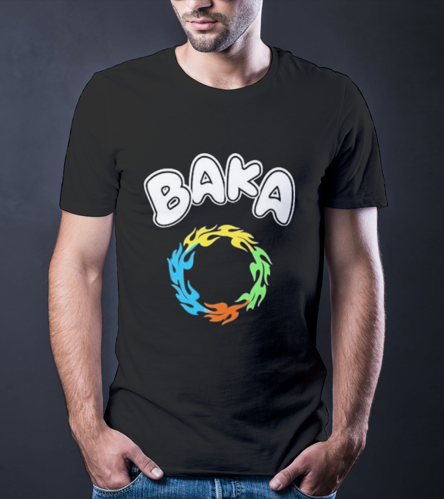 BAKA Colorful Flame Ring Burst T-Shirt