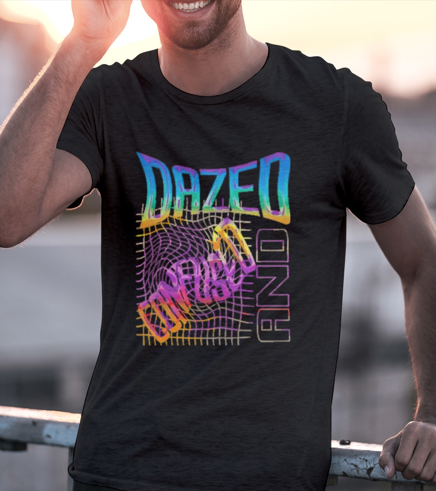 Dazed And Confused Vibrant Psychedelic Pattern Midnight Law T-Shirt