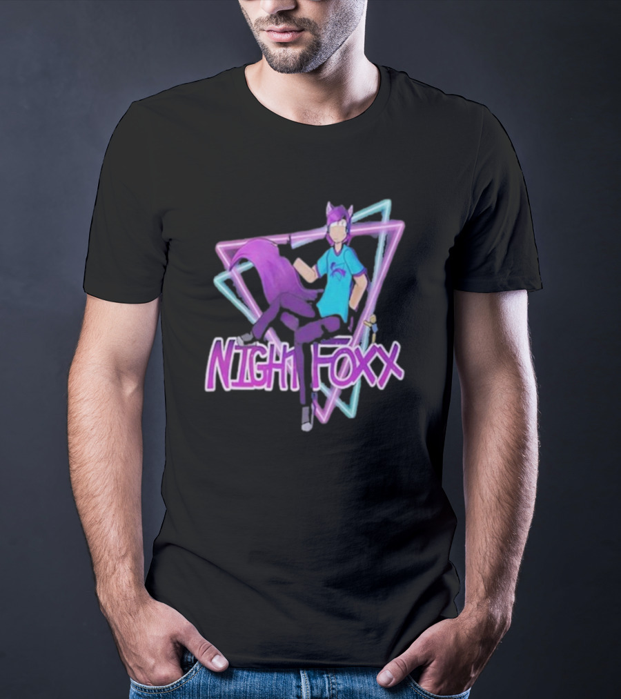 NightFoxx Neon Triangle Aesthetic T-Shirt