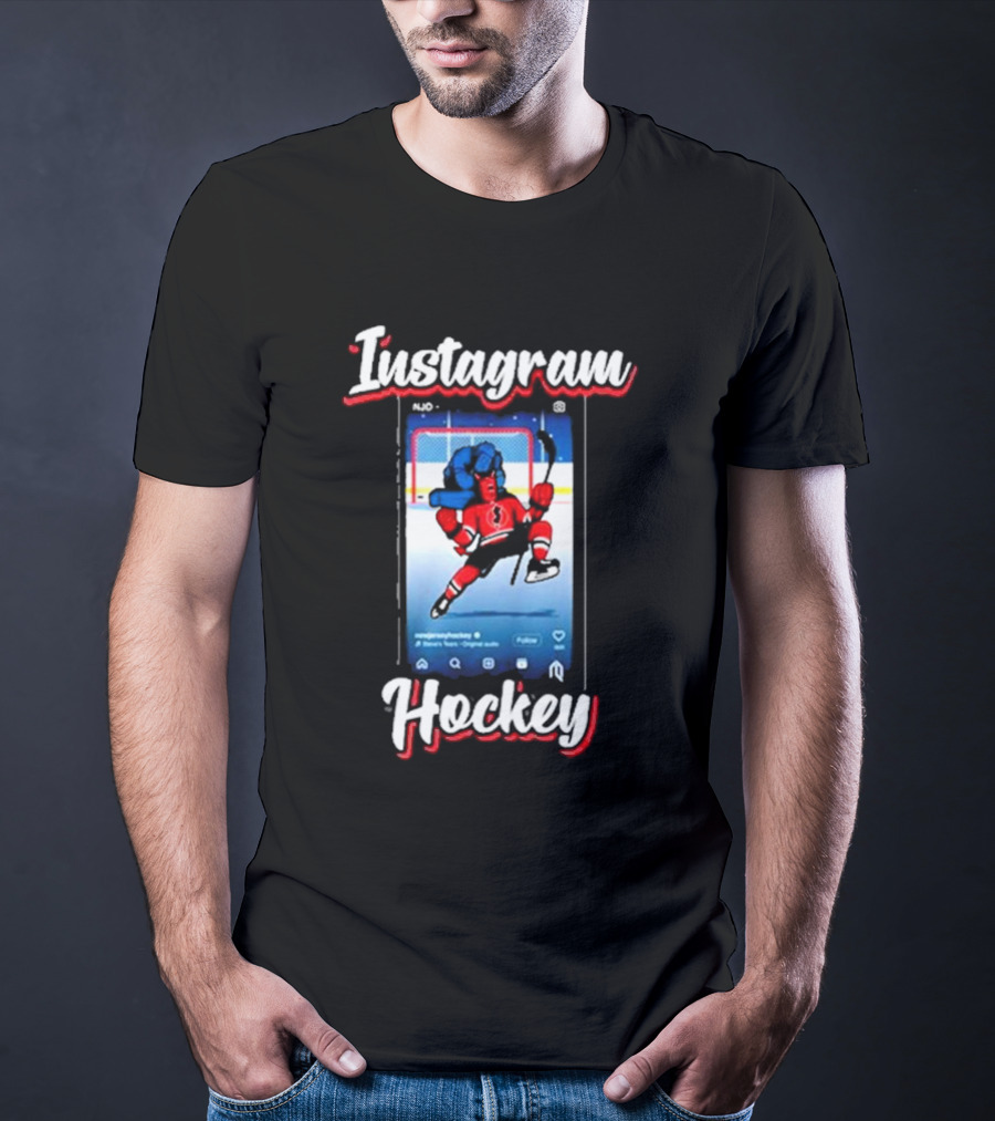 Instagram Hockey Post Jersey Devils Player Action T-Shirt