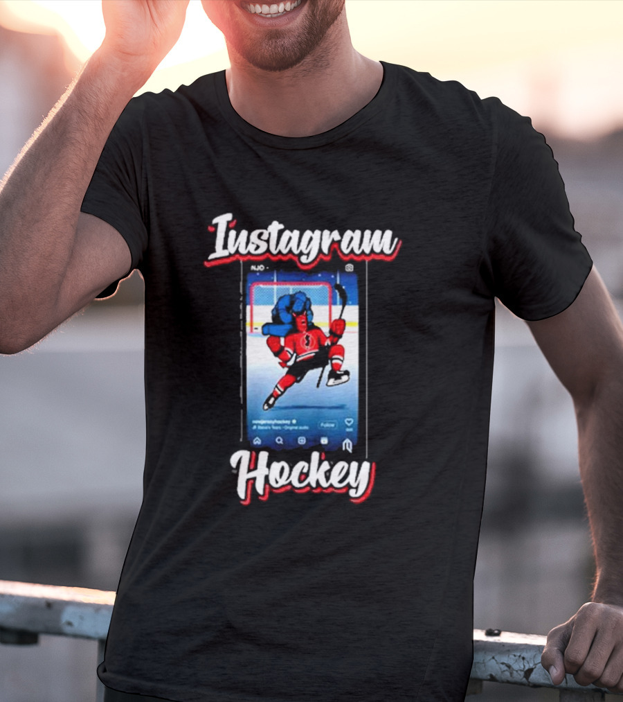 Instagram Hockey Post Jersey Devils Player Action T-Shirt