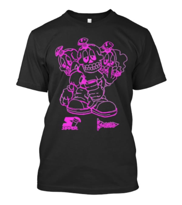 Sipper Slumped Trio Purple Black Outline T-Shirt