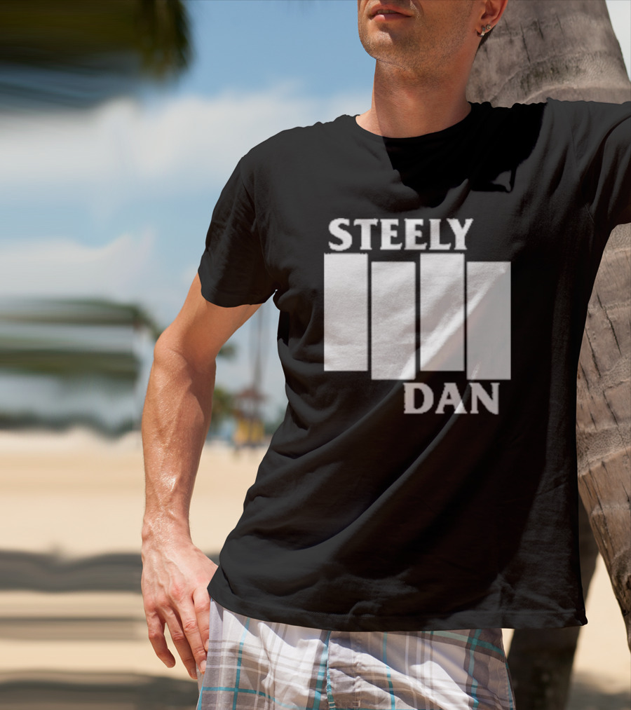 Steely Dan Black Flag Logo Style Blocks T-Shirt