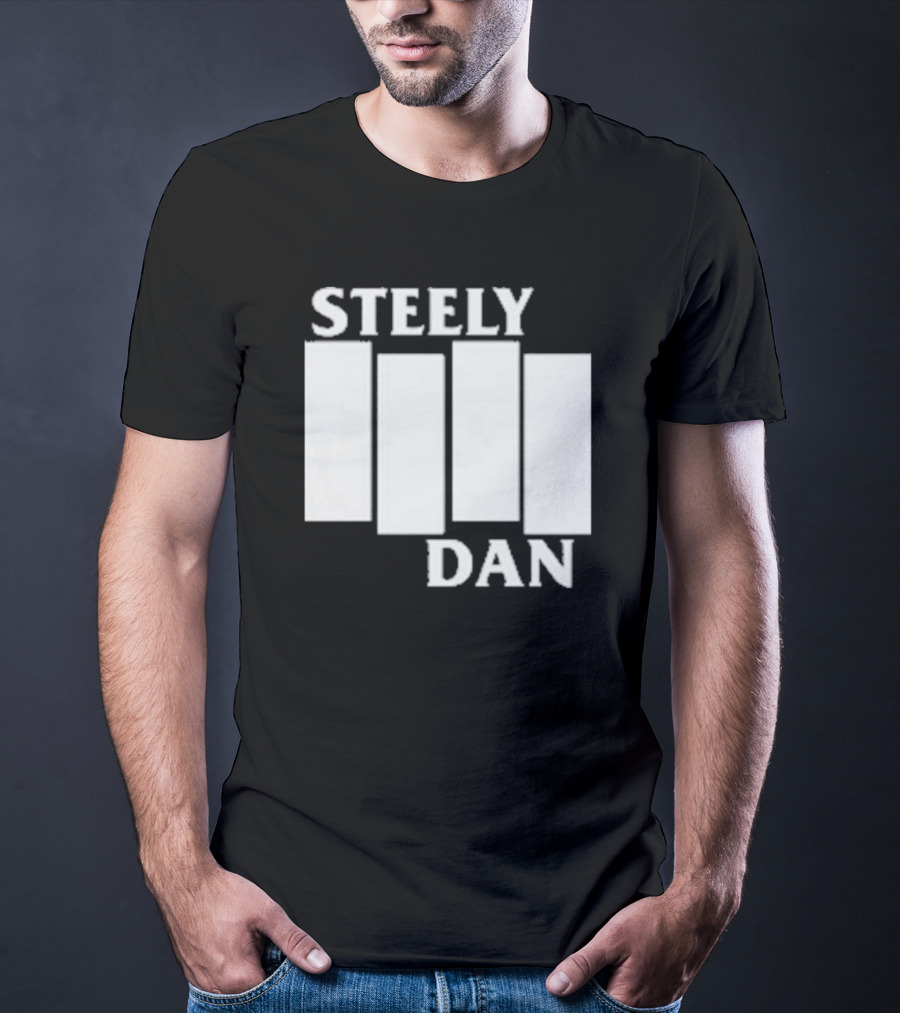 Steely Dan Black Flag Logo Style Blocks T-Shirt