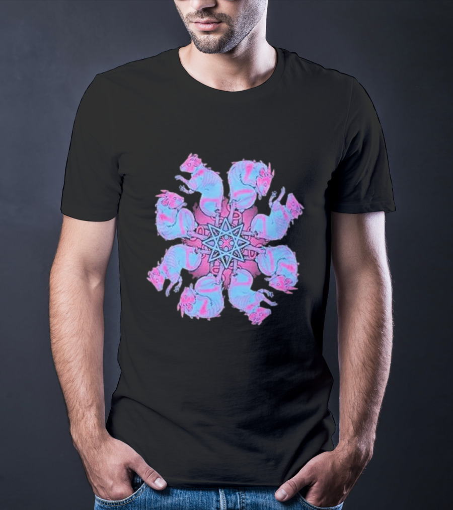 Pinku Kult Rat King Star Pattern Circular T-Shirt