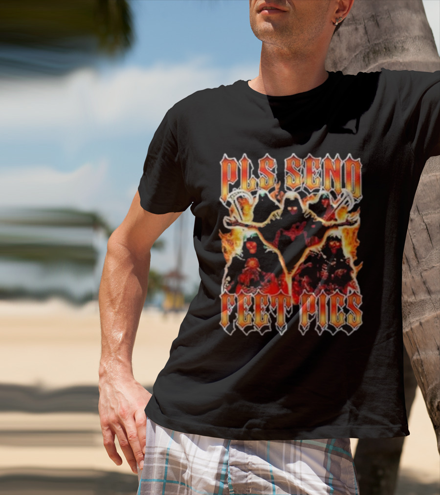 Pls Send Feet Pics Reaper Flames Vintage T-Shirt