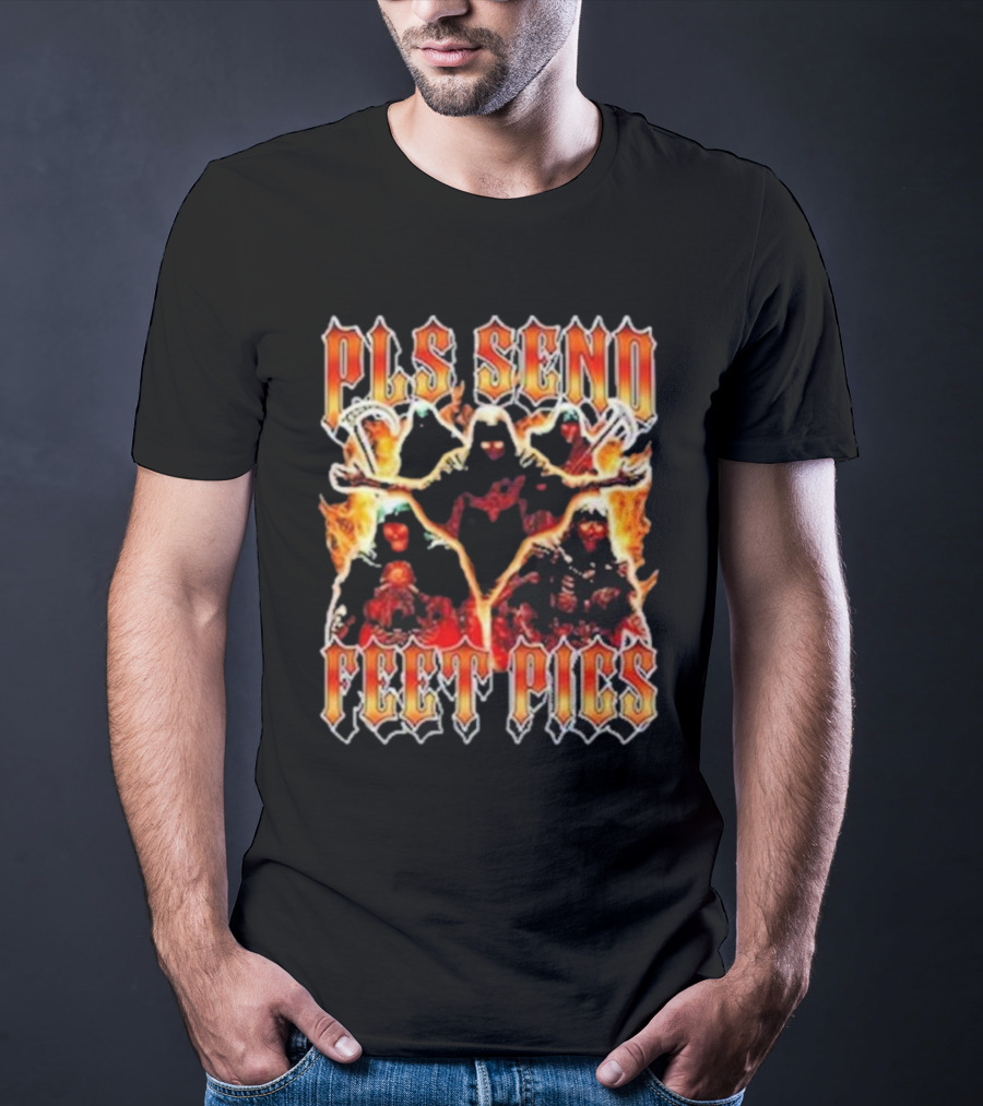 Pls Send Feet Pics Reaper Flames Vintage T-Shirt