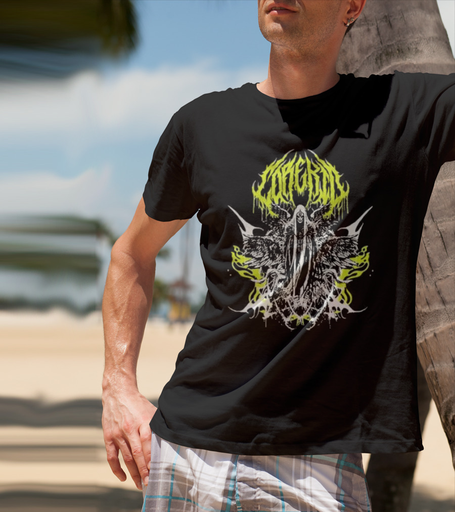 Corekid Dark Angel Grim Reaper Gothic Wings Neon T-Shirt
