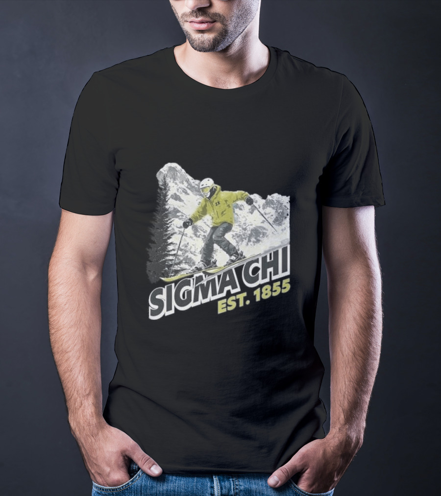 Sigma Chi Ski Club Est 1855 Snowy Mountain Adventure T-Shirt