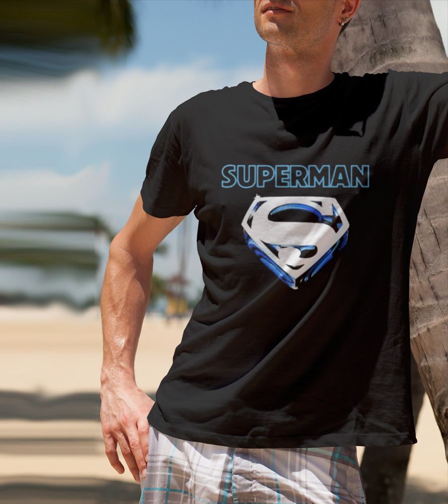 Superman Donner-esque Look White And Blue Iconic Shield T-Shirt