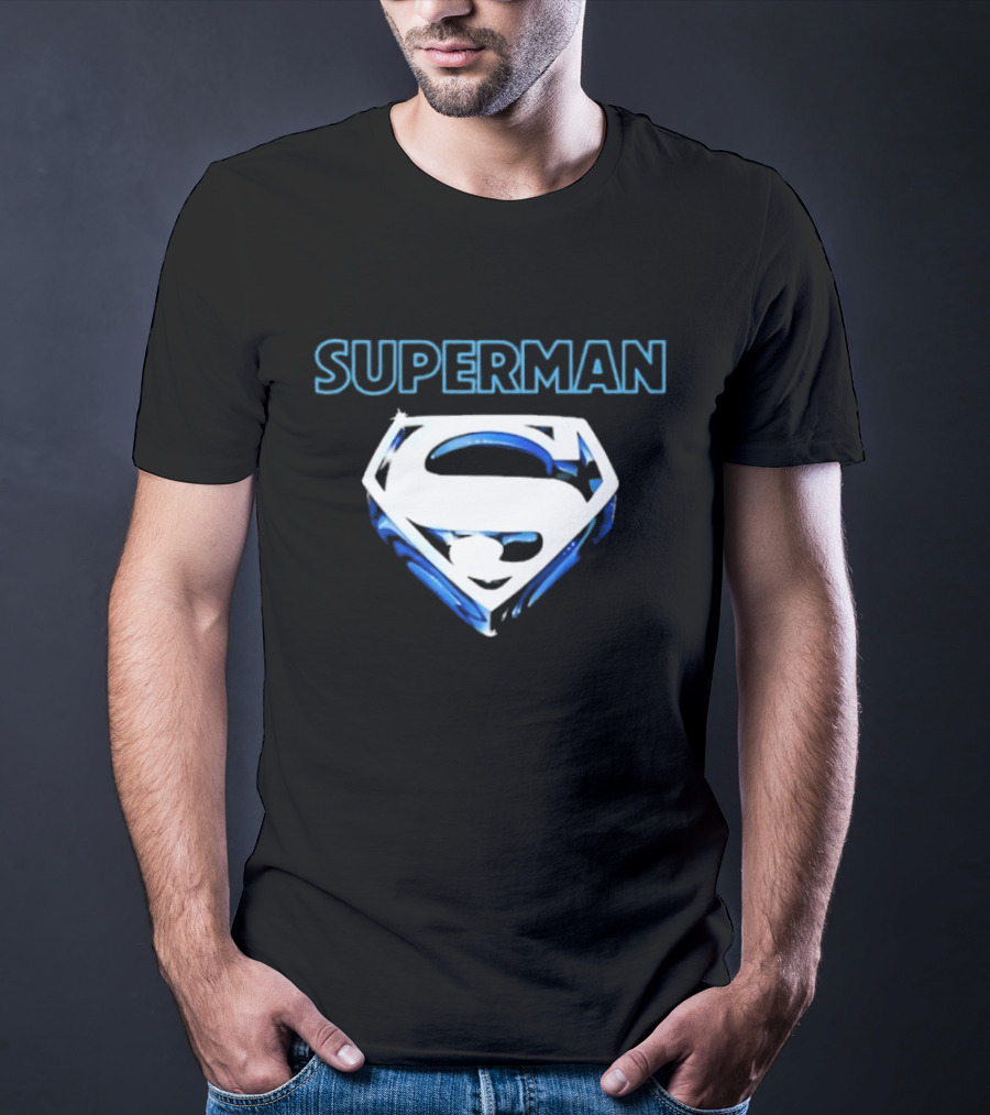 Superman Donner-esque Look White And Blue Iconic Shield T-Shirt