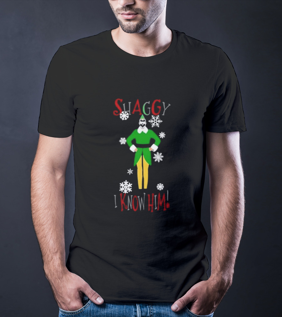Shaggy Elf I Know Him Snowflakes T-Shirt