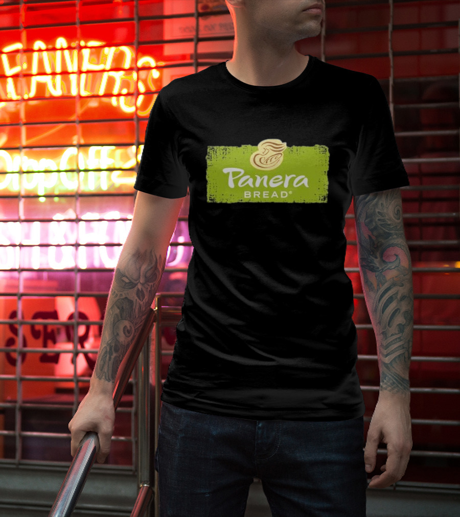 Panera Bread Restaurant Green Logo With Iconic Woman T-Shirt