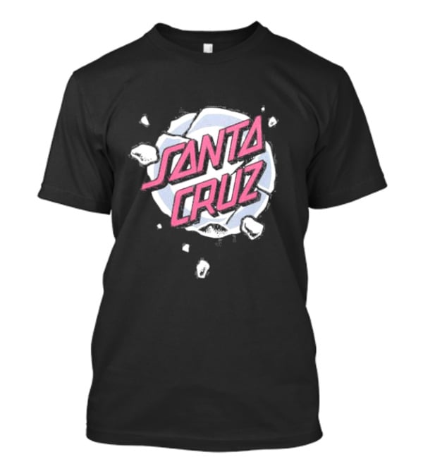 Santa Cruz Roskopp Shattered Pink And White T-Shirt
