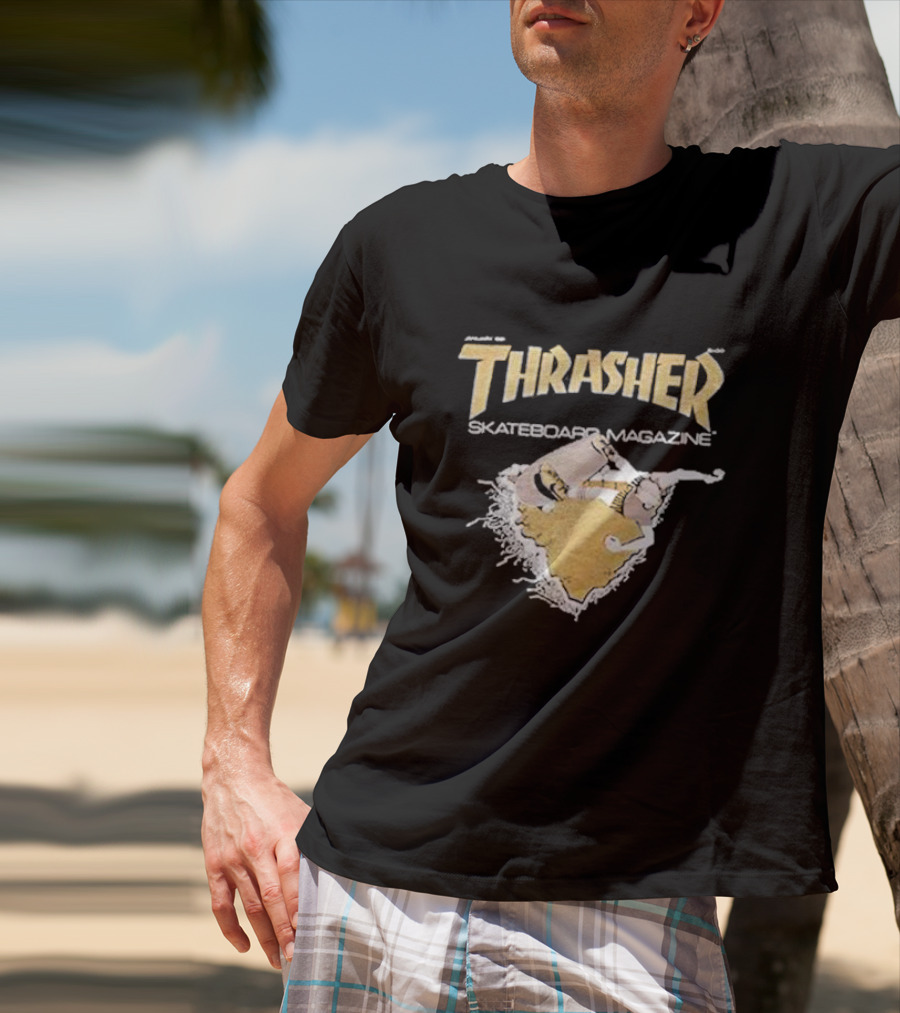 Thrasher Skateboard Magazine Torn Concrete T-Shirt
