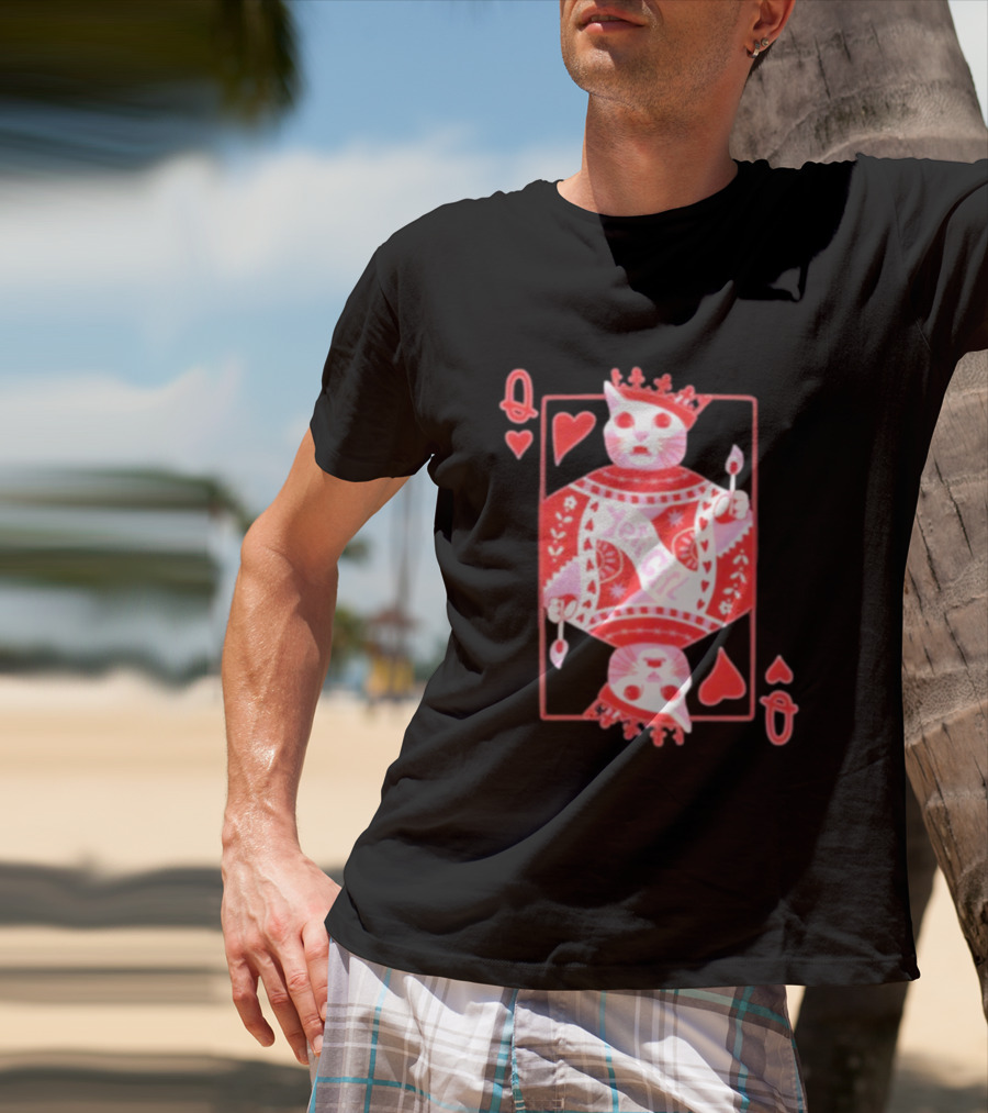 Yeti The Abominable Queen Of My Heart Playing Card Cat King T-Shirt