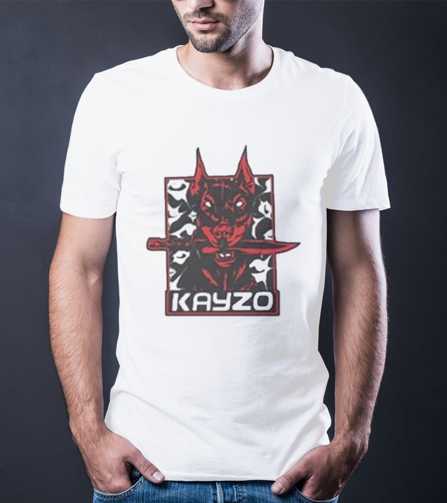 Kayzo Knife Dog Logo With Red And Black T-Shirt