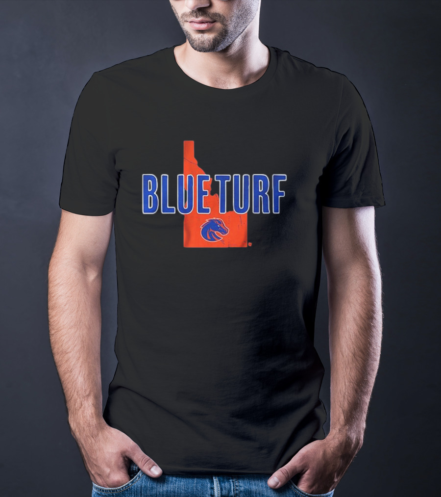 Boise State Blue Turf Idaho Map Bronco T-Shirt