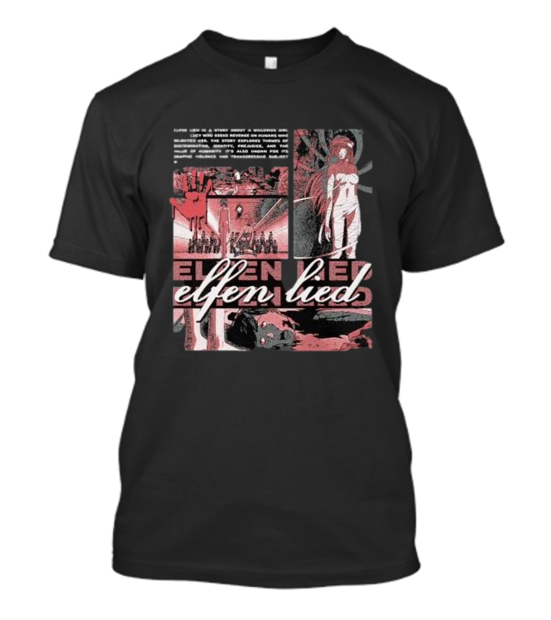 Elfen Lied Story And Imagery With Elfen Lied Text And Visual Elements T-Shirt