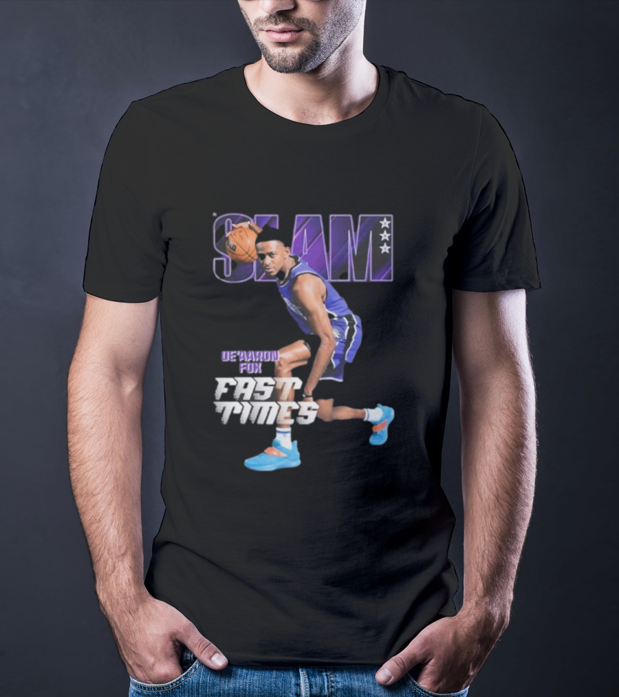 Slam De’aaron Fox Fast Times Basketball Star Dribbling Action T-Shirt