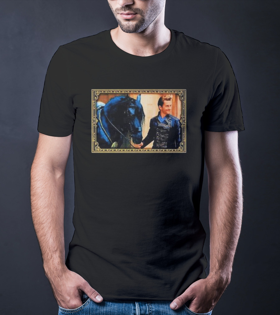 Wicked Fiyero Frame With Dark Horse And Male Figure In Ornate Border T-Shirt