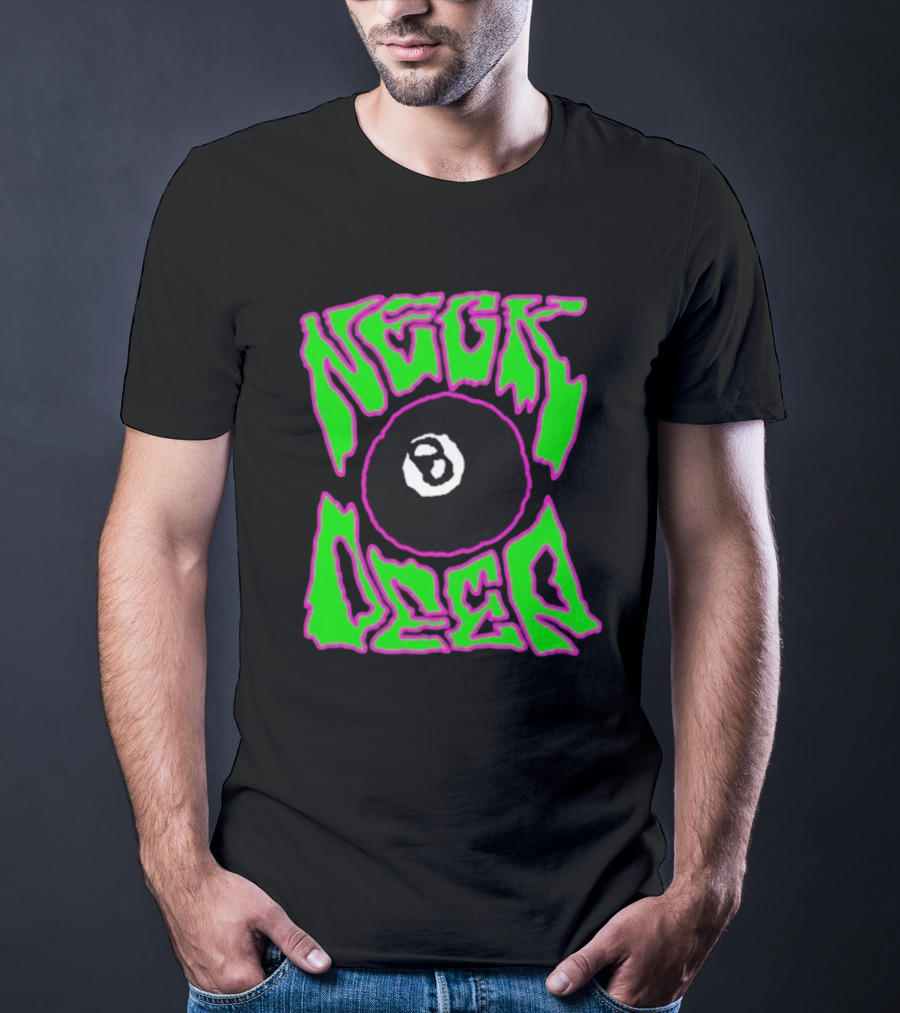 Neck Deep 8 Ball Neon Green Purple Pop Punk T-Shirt