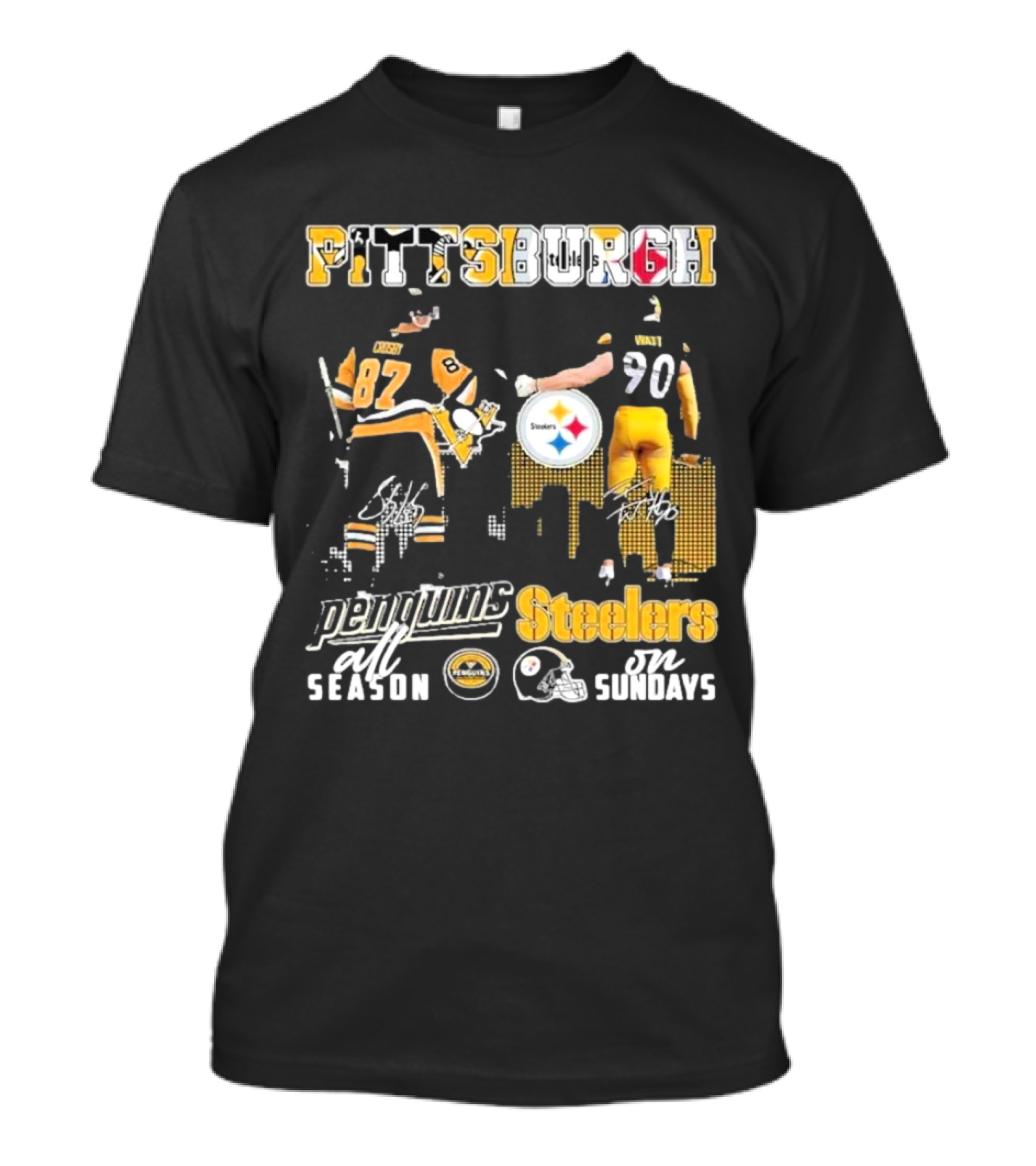 Pittsburgh Penguins All Season Steelers On Sundays Hockey Football Pride T-Shirt